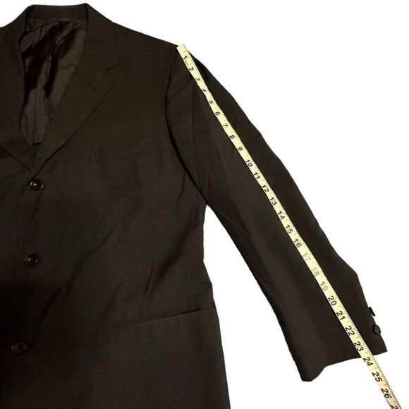 Vintage 1960s Charcoal Grey Hand made lightweight wool blend blazer size 42R - Picture 10 of 13